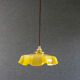 Old susmension in yellow and white opaline with cable and new douile - circa 1950