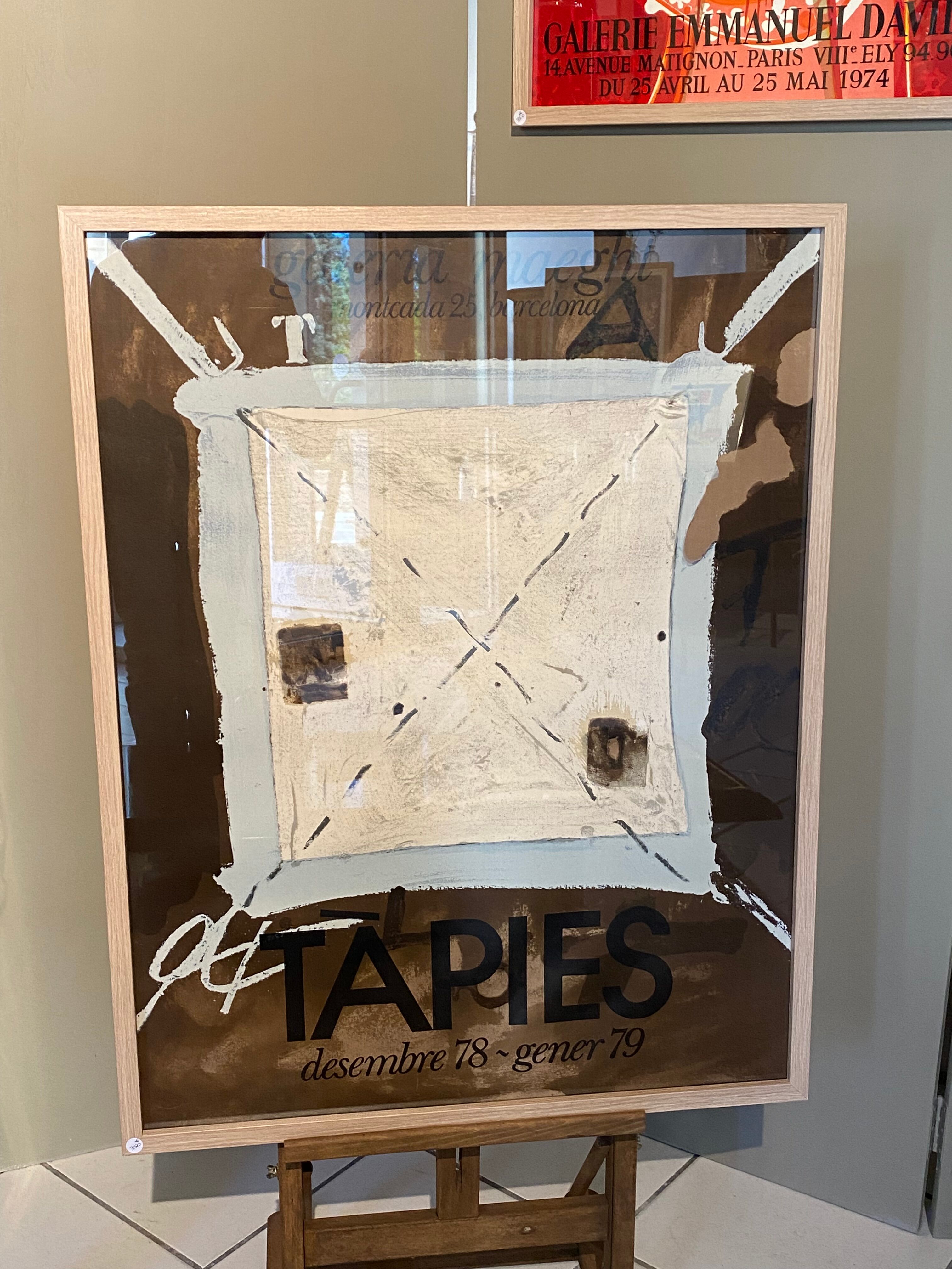 Old lithograph poster Tapies Galerie Maeght