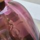 Vase en verre violet émaillé fleurs legras