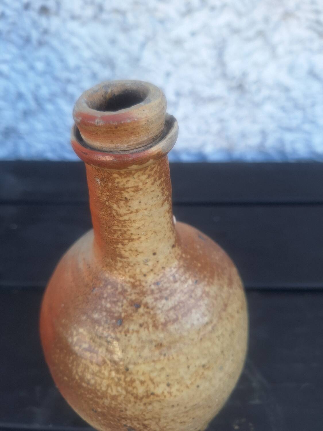 Antique Stoneware Bottle from Puisaye, France, 19th Century