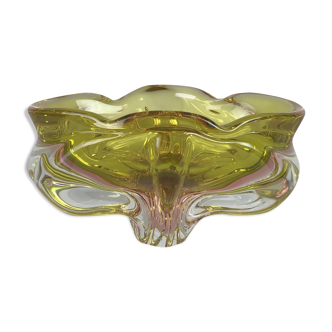 Bohemian art glass bowl/ashtray by josef hospodka, 1960's