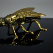 Sculptural ashtray in the shape of a giant fly in brass, Italy, circa 1950.