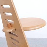 Lundi-sit adjustable wooden chairs, Lundia 1980s