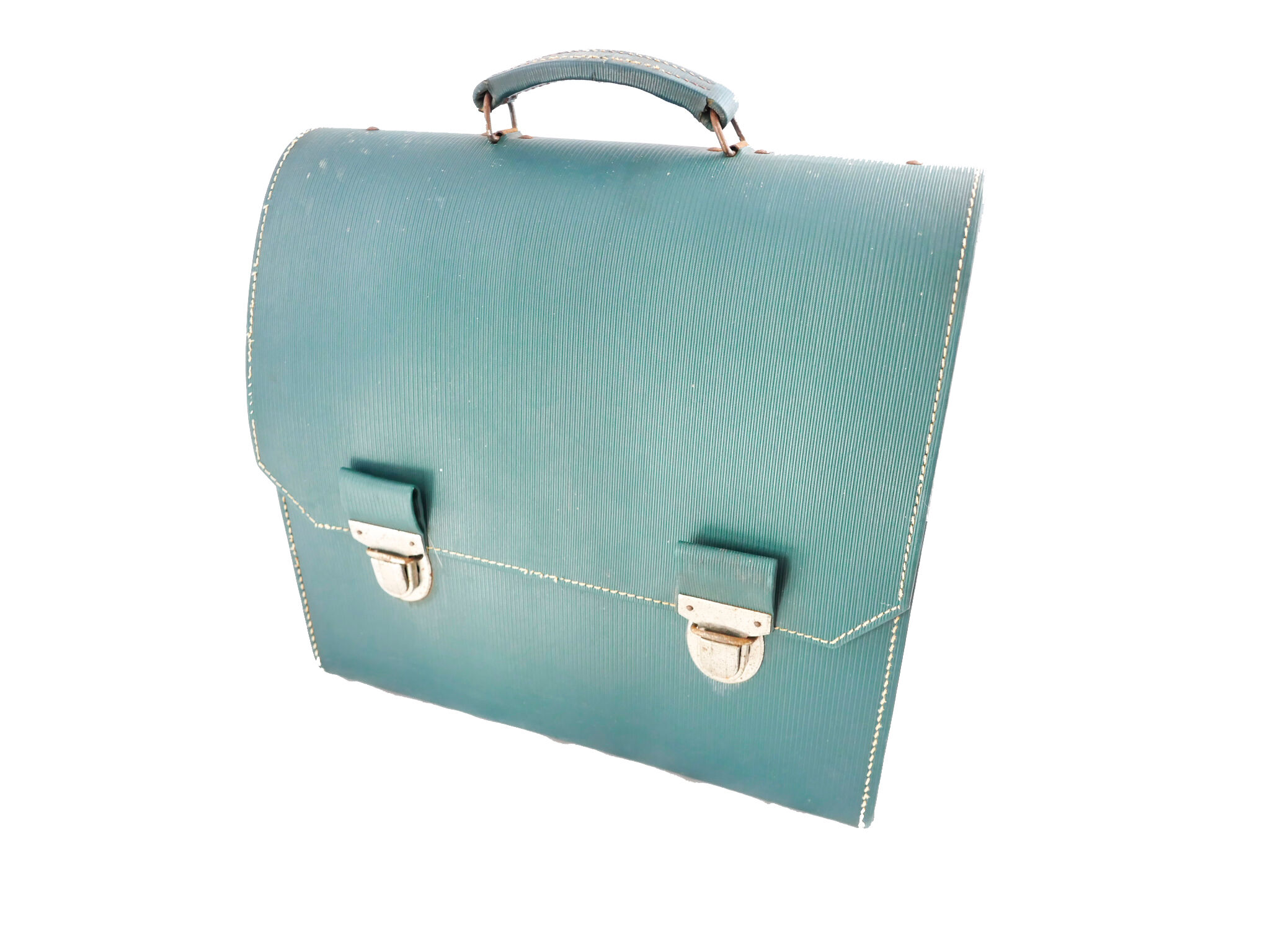 Machine à écrire Olympia AEG Dactymétal De Luxe Jaune révisée ruban neuf avec valise verte