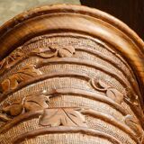 Column, carved walnut press screw, 19th century