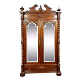 Renaissance hunting lodge bookcase in solid walnut