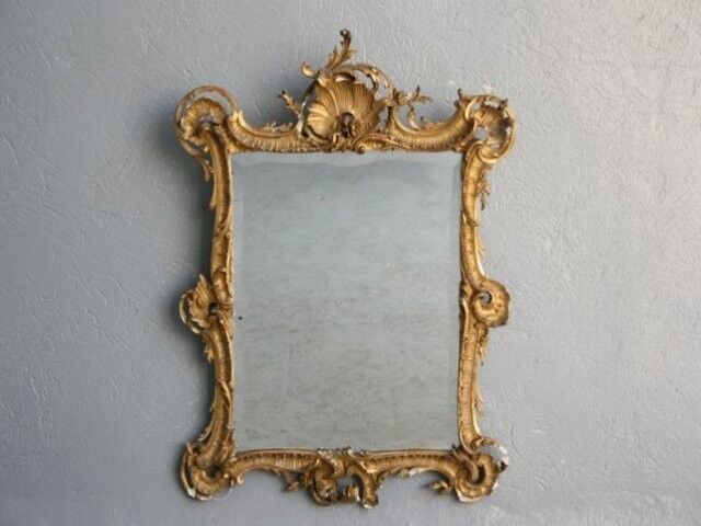 Mirror Louis XV style gilded 68x88cm stucco