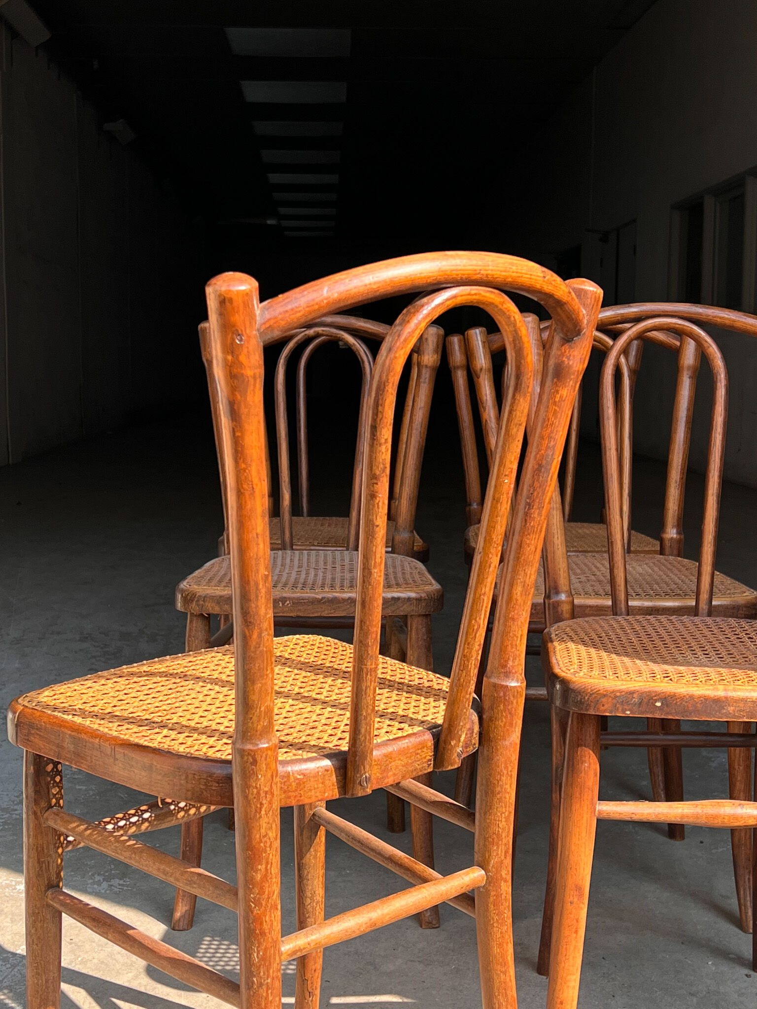 6 chairs bistro old cannage