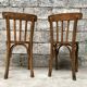Pair of bistro chairs troquet Parisien in curved wood 1950