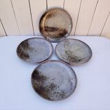 4 flat plates, ceramic, Chantal & Thierry Robert