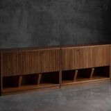 Modernist slatted credenza, Italy, 1960s
