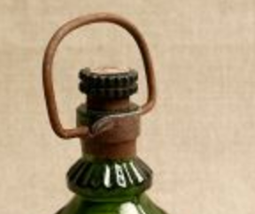 Green glass bottle