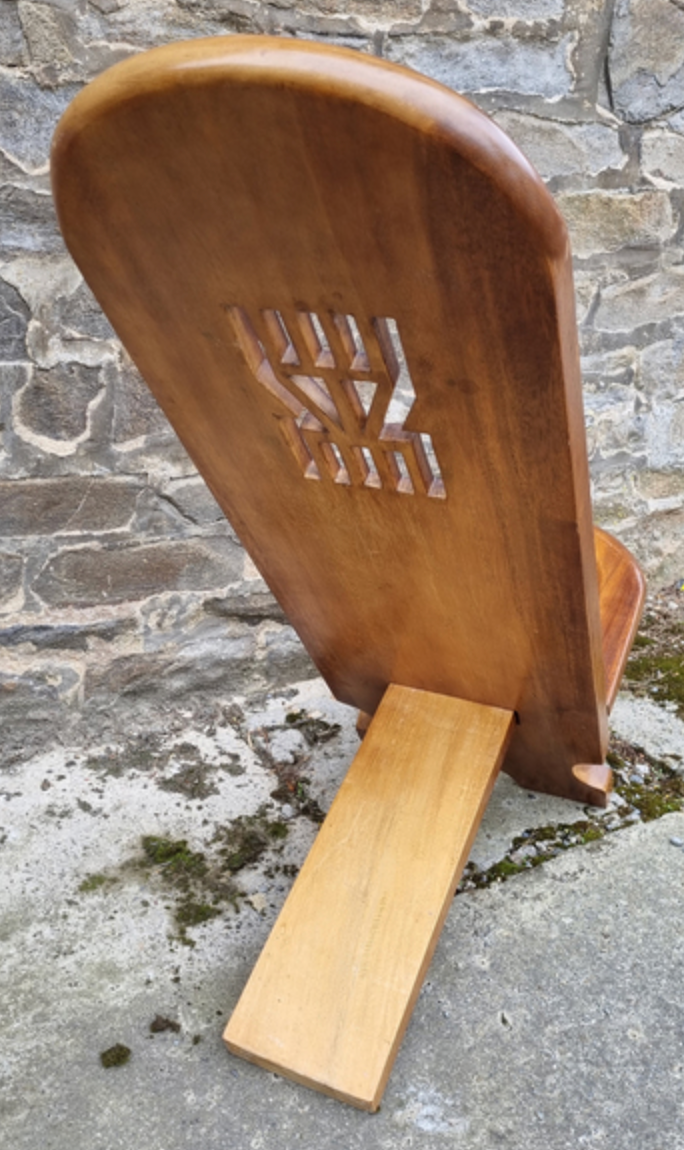 Folding African palaver chair, solid wood