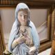 Antique Religious Biscuit Statuette Virgin Mary Sacred Heart