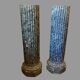 Pair of black and green scagliola columns from the 19th century.