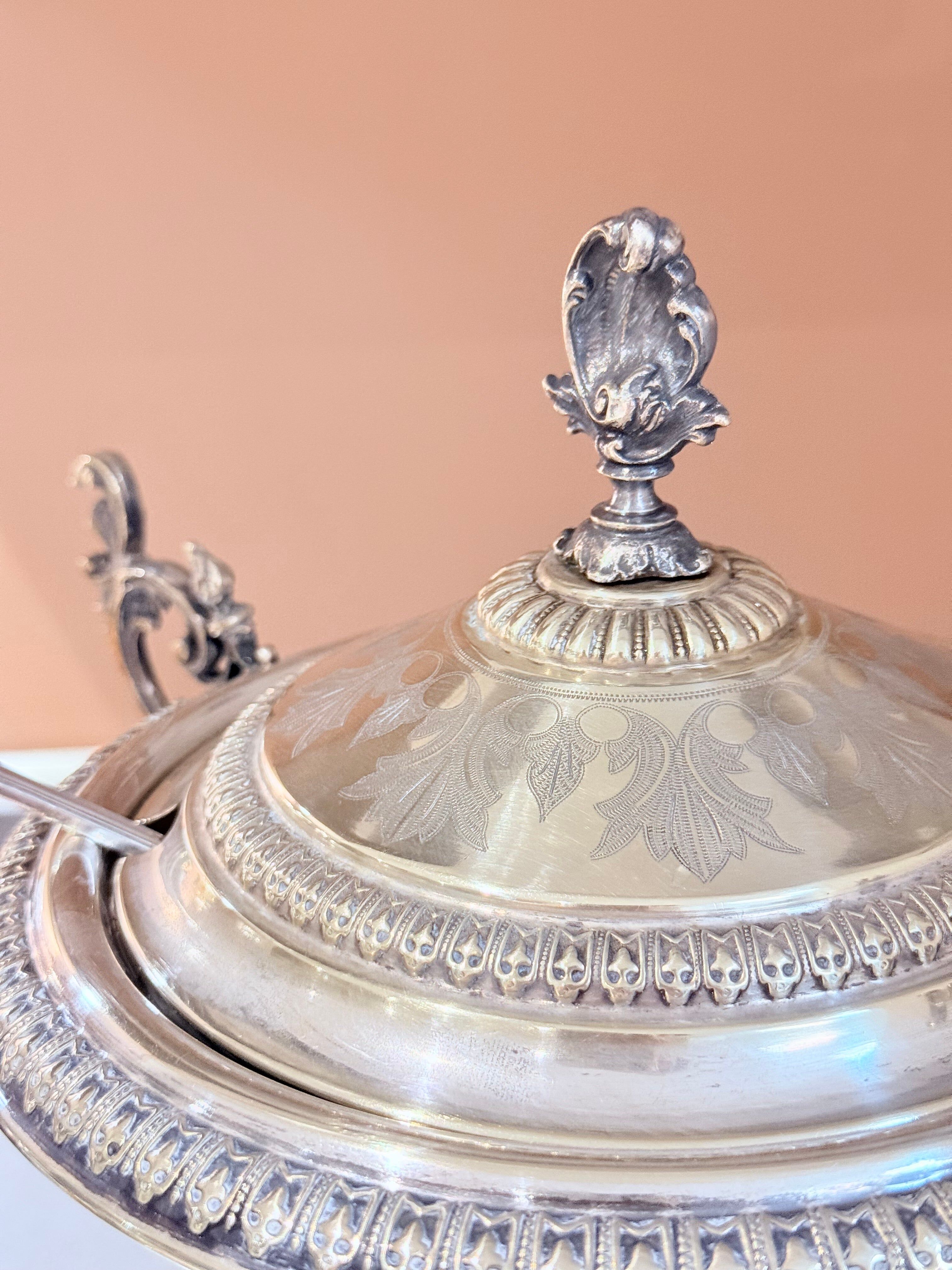 Antique Silver Cup, Swedish Nickel Silver Sugar Sprinkler with Spoon Östberg