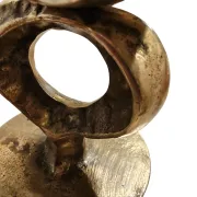 Vintage Brutalist Candle Holder in Solid Brass – Mid-Century Modern Design