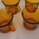 70's amber glass cups