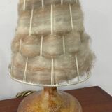 Vallauris stoneware lamp, signed Sesame