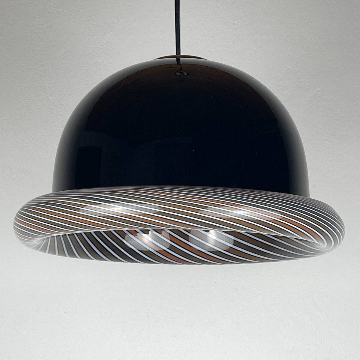 Vintage Italian black Murano pendant light, 1960s.