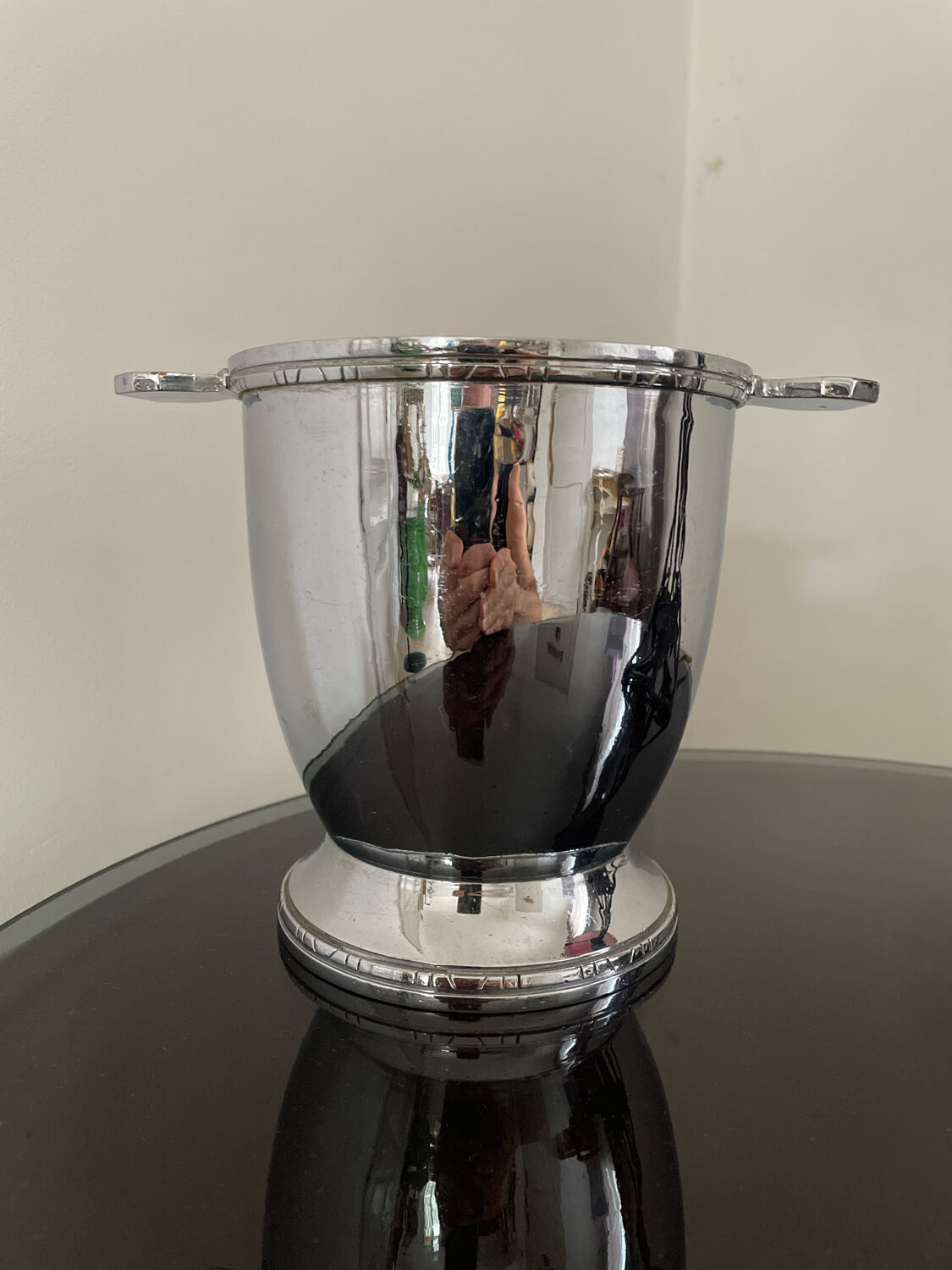 Art Deco silver metal ice bucket