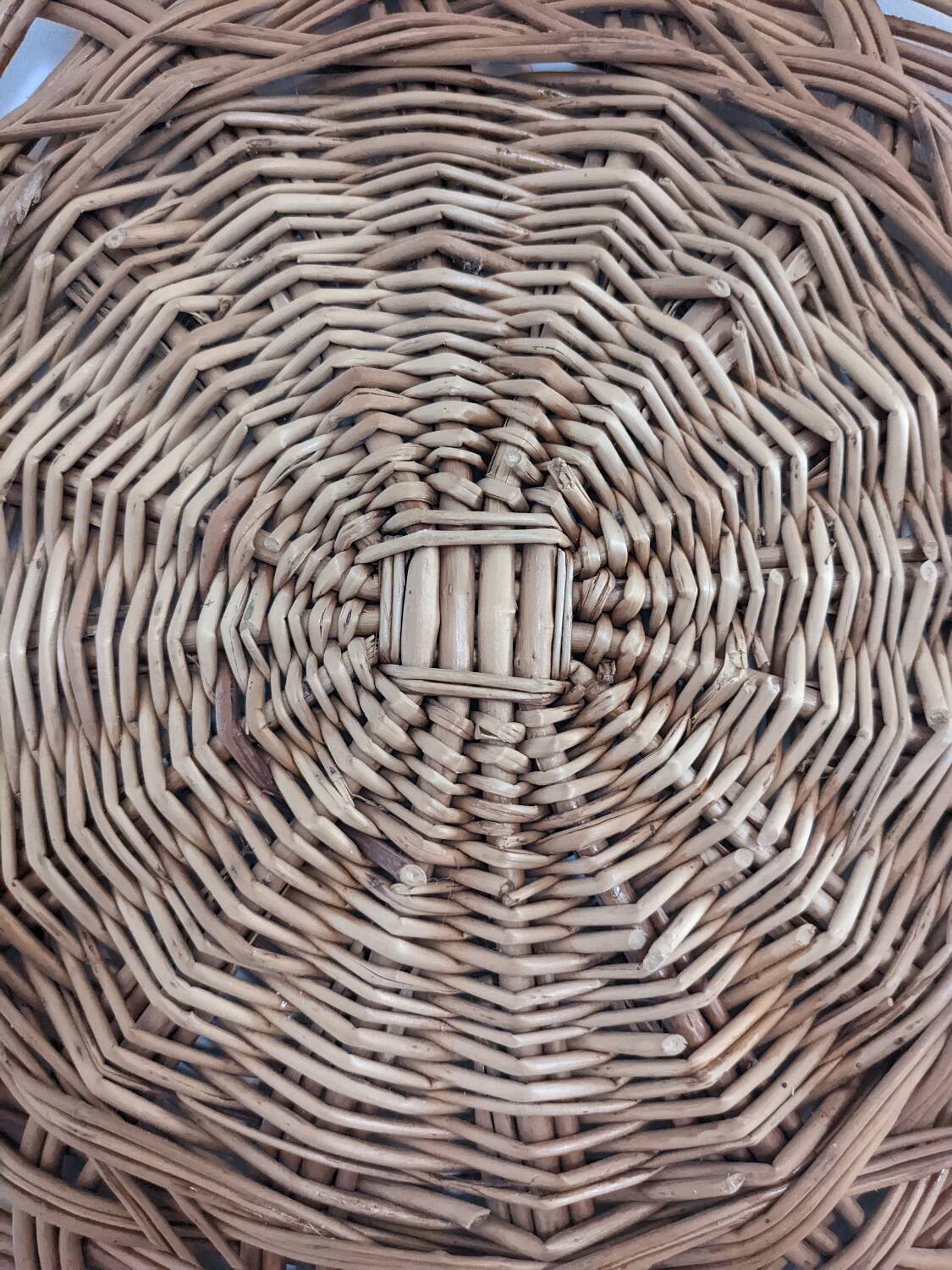 Wicker tray wall decoration