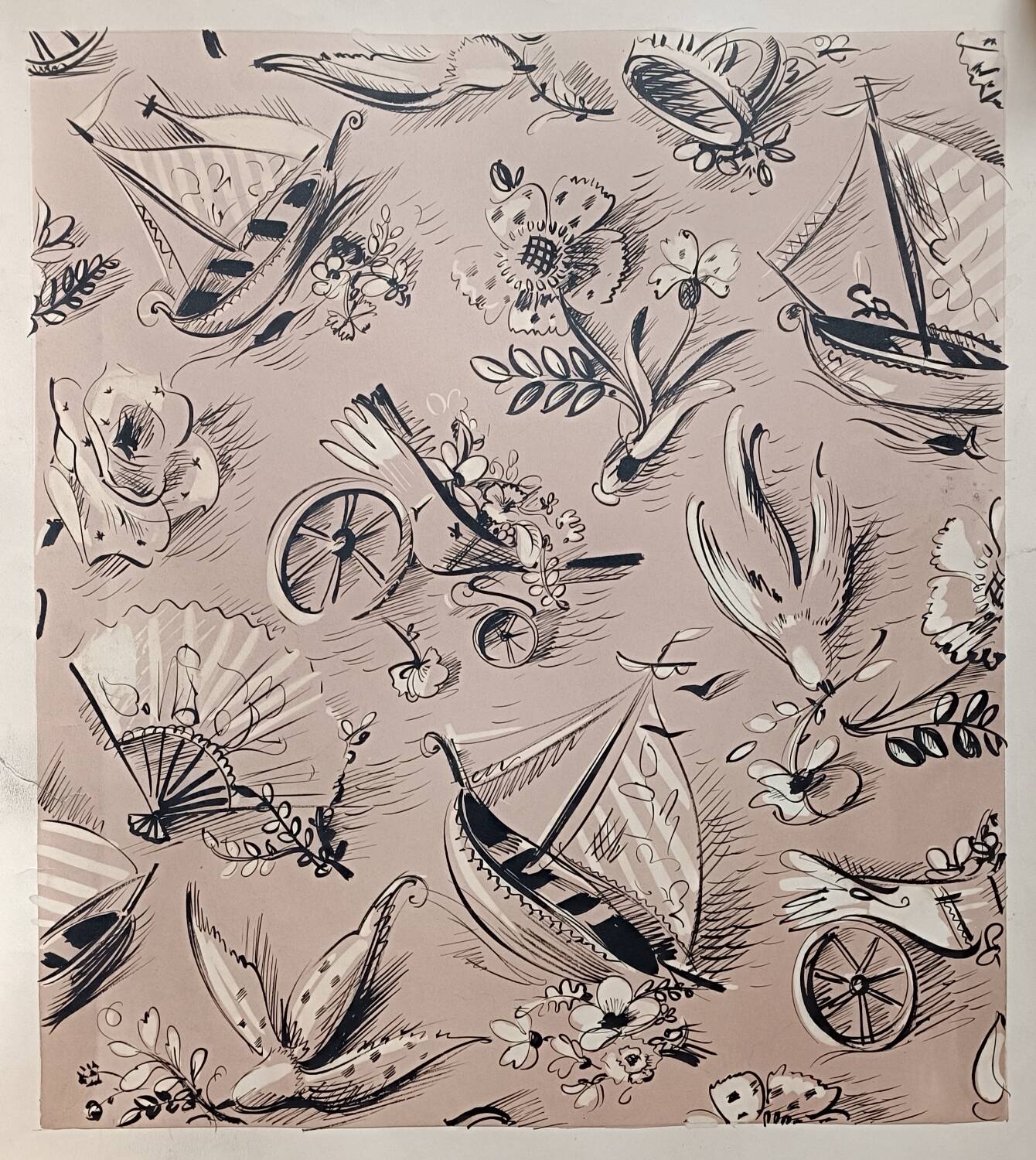 Vintage silk textile design
