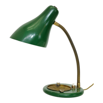 Lampe vert et or des années 50