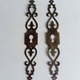 paire d'entrées de serrure anciennes pour meuble,porte,armoire