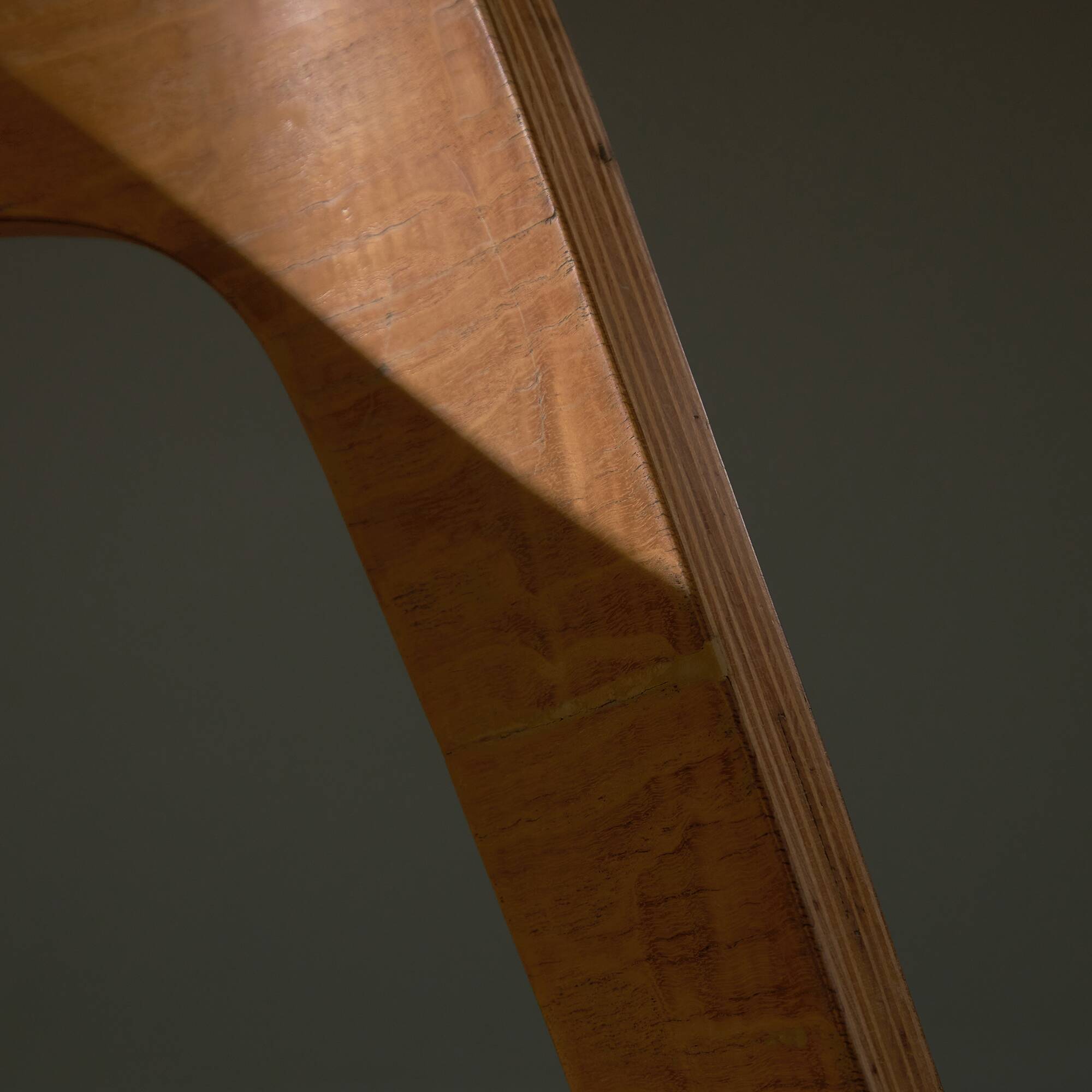 Set of 3 Italian Wooden Curved Backrest Chair