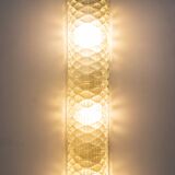 Pair of Modern Italian Brass and Murano Glass Textured Light Green Wall Sconce