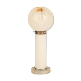 Lampe italienne avec sa tête en verre opaque & caramel 70's