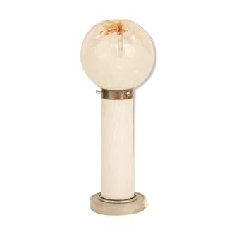 Italian lamp with its head in opaque glass & caramel 70's