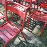 Series of 8 red Tolix chairs