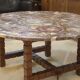 Table en palissandre et bois pétrifié 1960’s