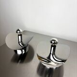 Paire de lampes murales "Folio", style spatial, métal chromé, Italie, 1970