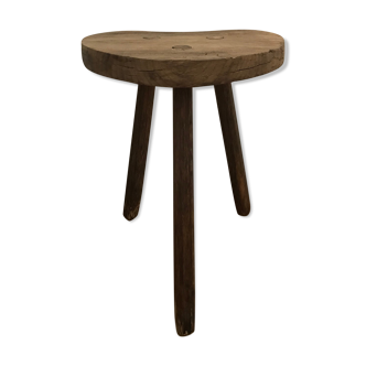 Tripod stool in raw wood
