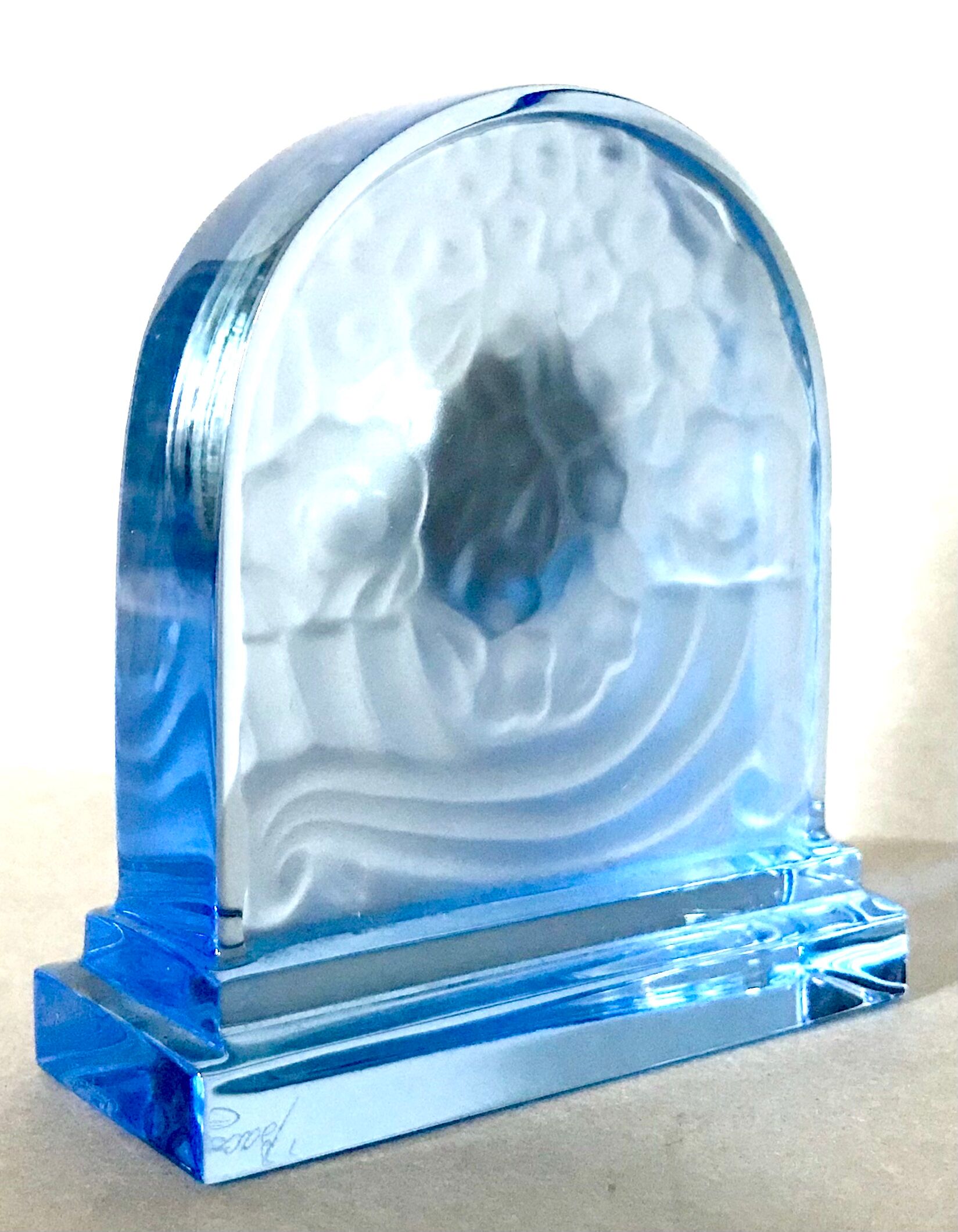 Signed Baccarat crystal desk clock