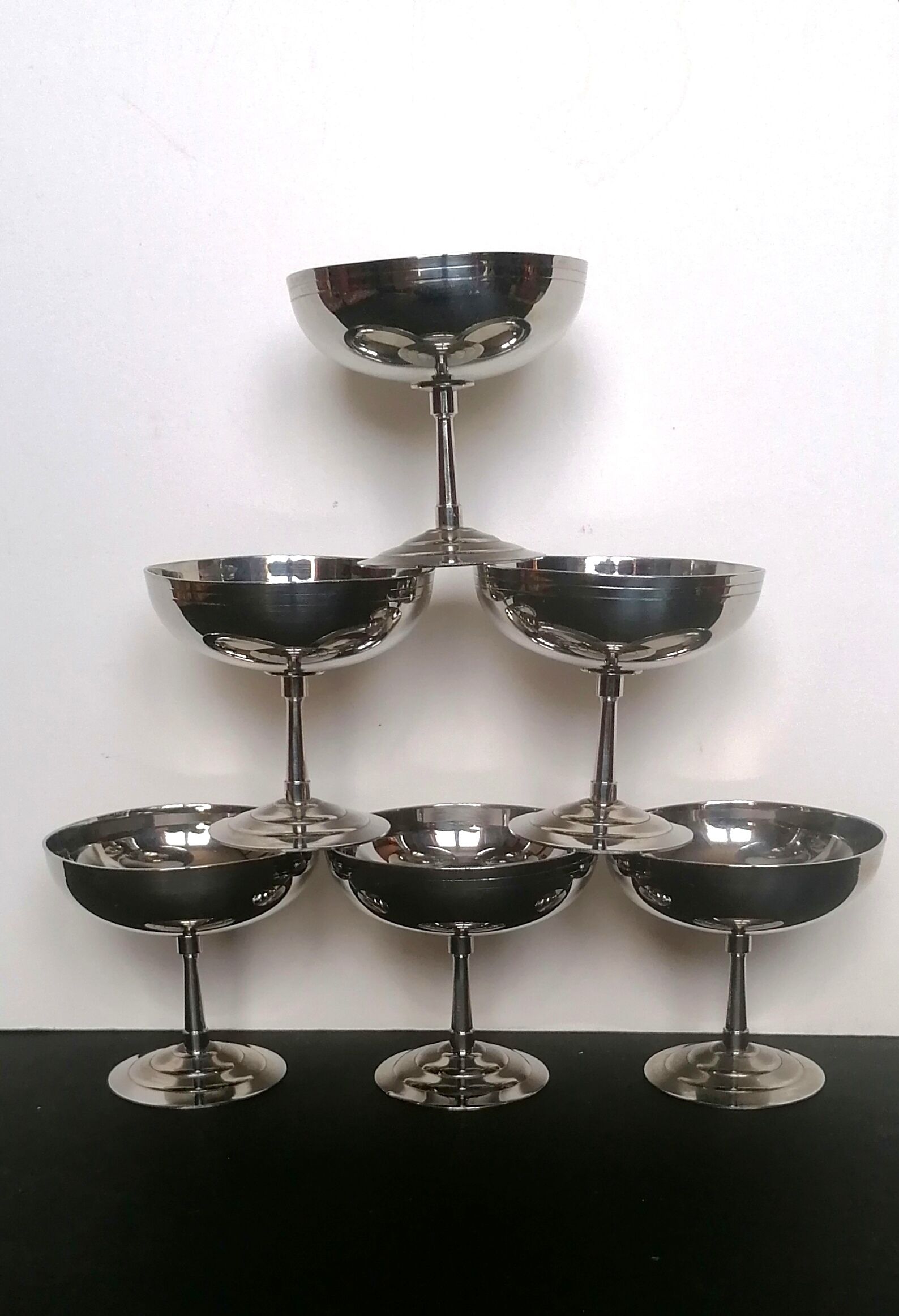 6 ice cream cups Letang Remy stainless steel 18 /10