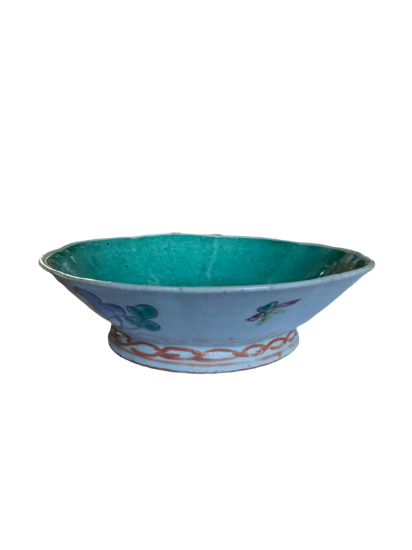 Coupelle en porcelaine chinoise polylobée fond celadon chine xixeme