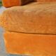 Orange suede leather and steel sofa. Circa 1970