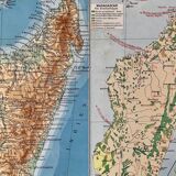 Old map of Madagascar from 1945