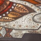 Decorative plaque by Max and Dominique Picard, Vallauris - 1960