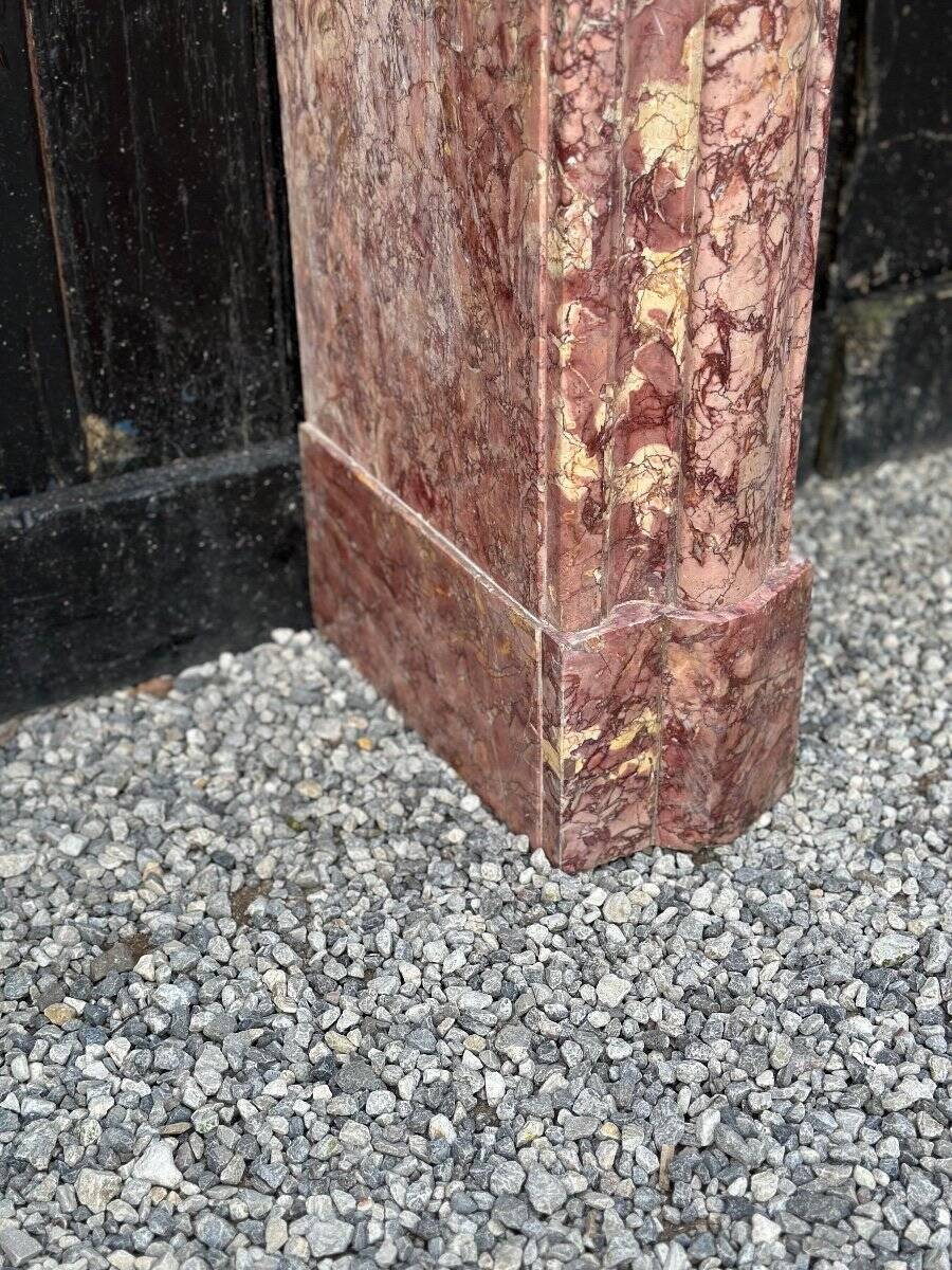 Louis XIV Style Fireplace In Purplish Brocatelle Marble Circa 1880