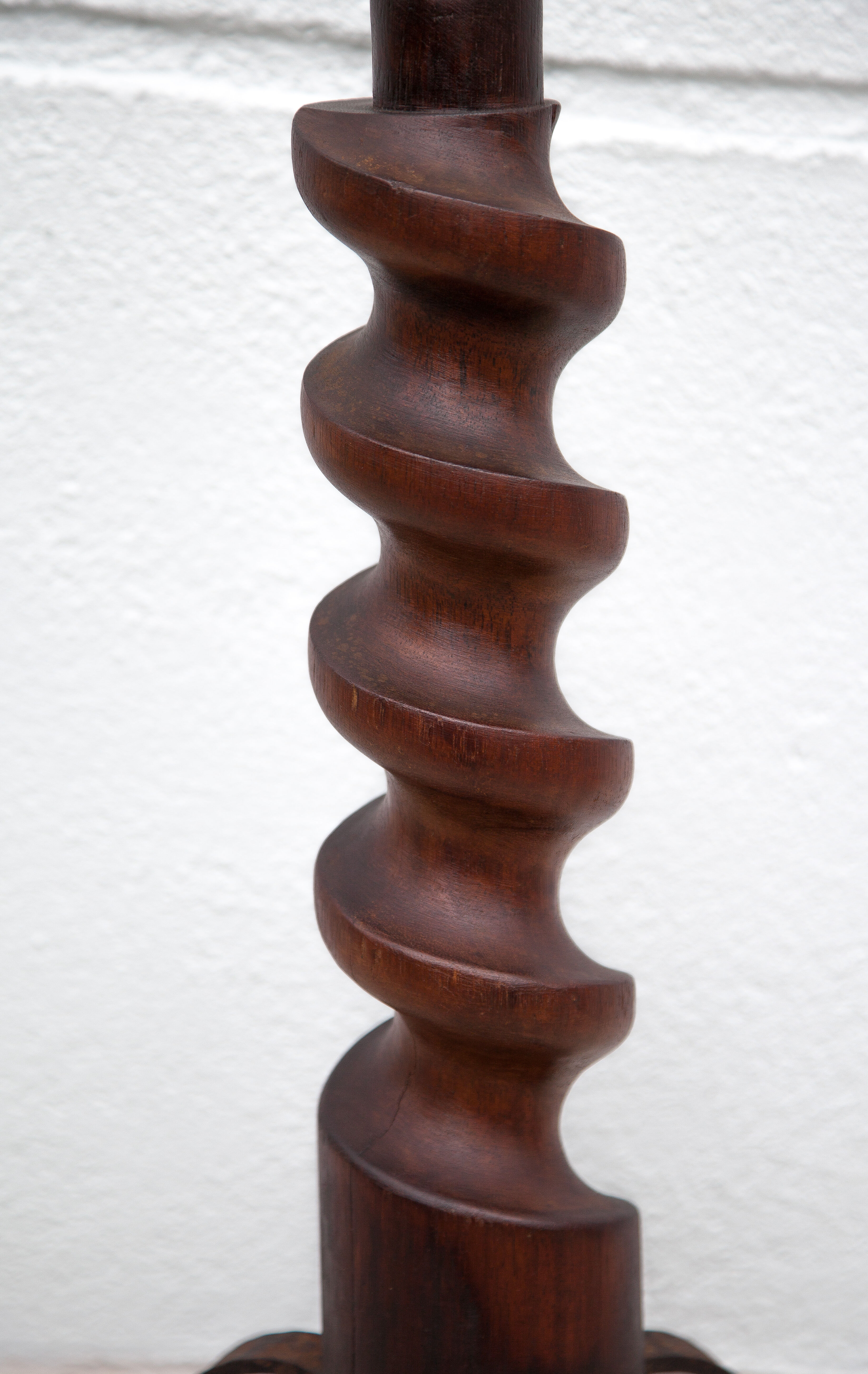 Vintage lamp foot x 2, floor lamp, floor lamp, twisted wood lamp and wrought iron, chalet