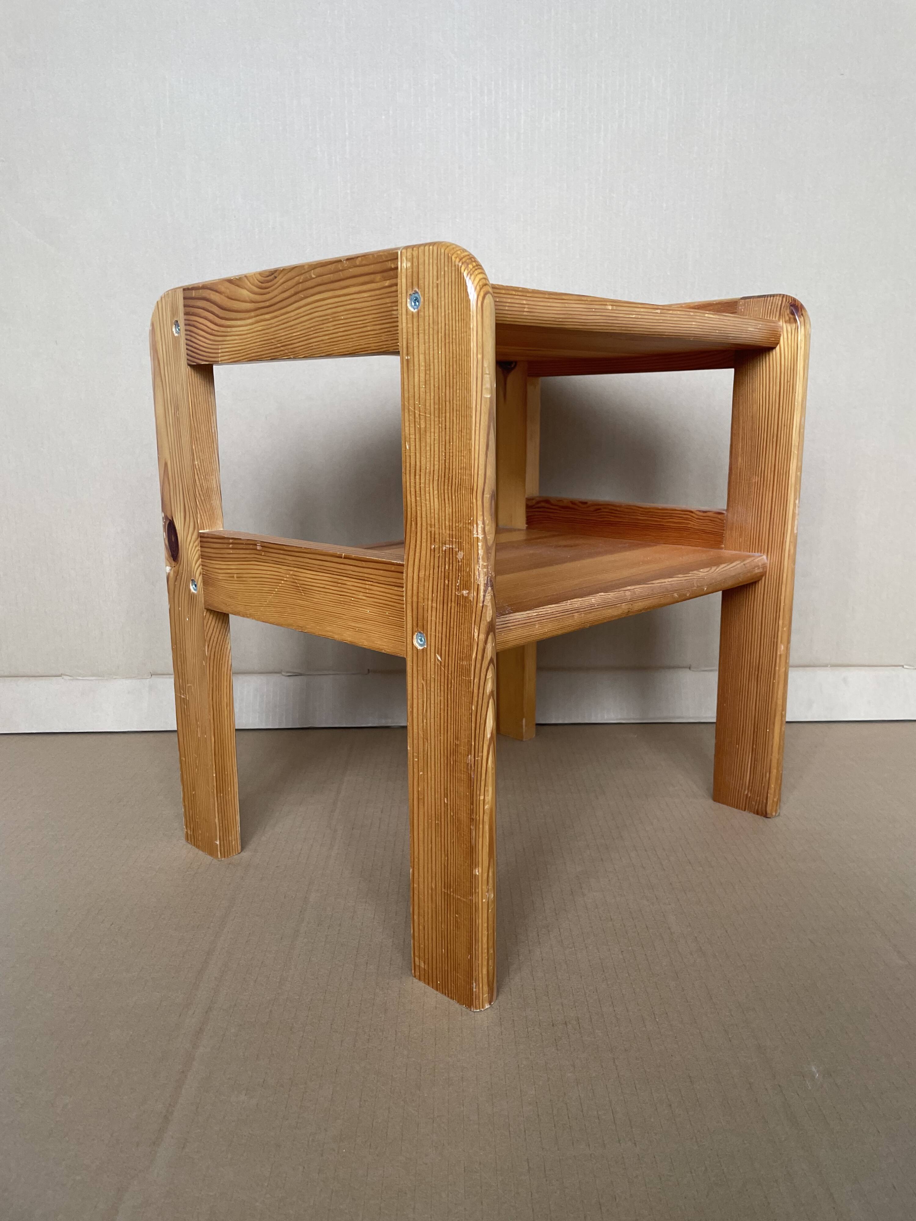 80s pine bedside table