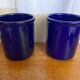 Pair of emile henry blue ceramic coolers vintage tableware