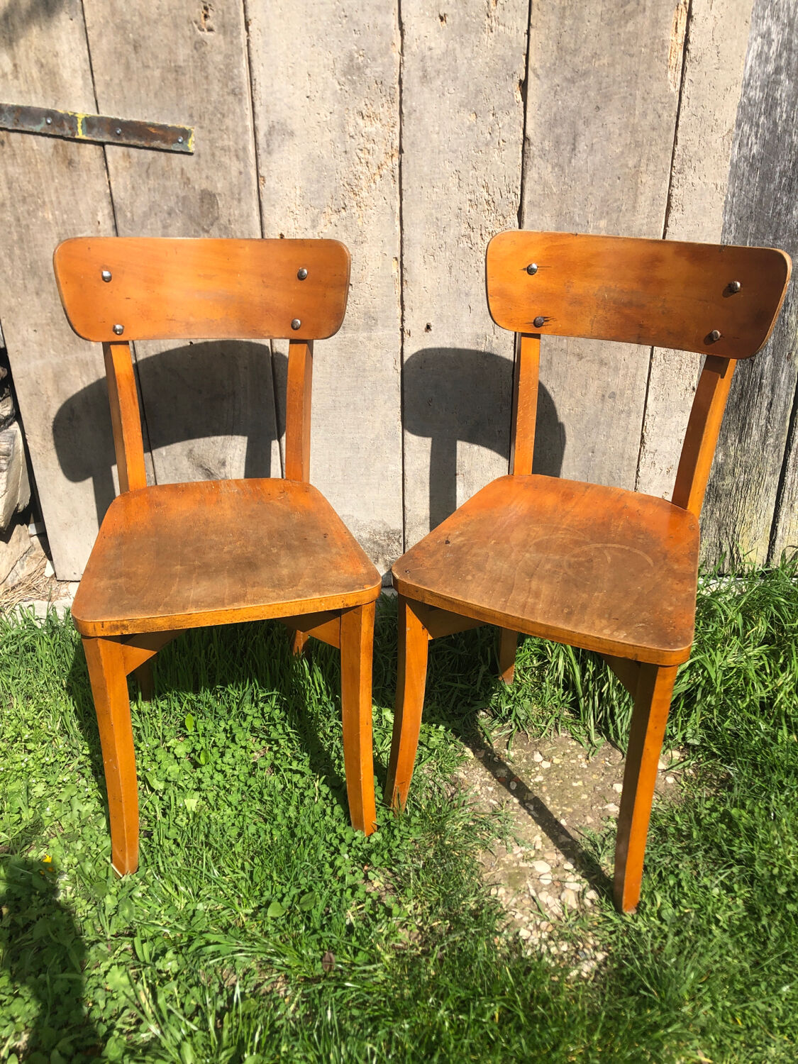 Paire de chaises bistrot style scandinave bois