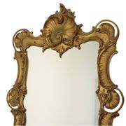 Italian Crested Mirror Rococo Style Gold-Colored Resin 84cm