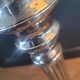 Large antique candle holder 45cm in silver metal